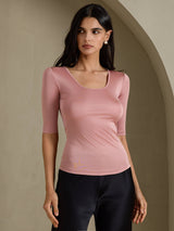 [Cameo Rose] SilkSilky-FR Half Sleeve Femme T-Shirt 005