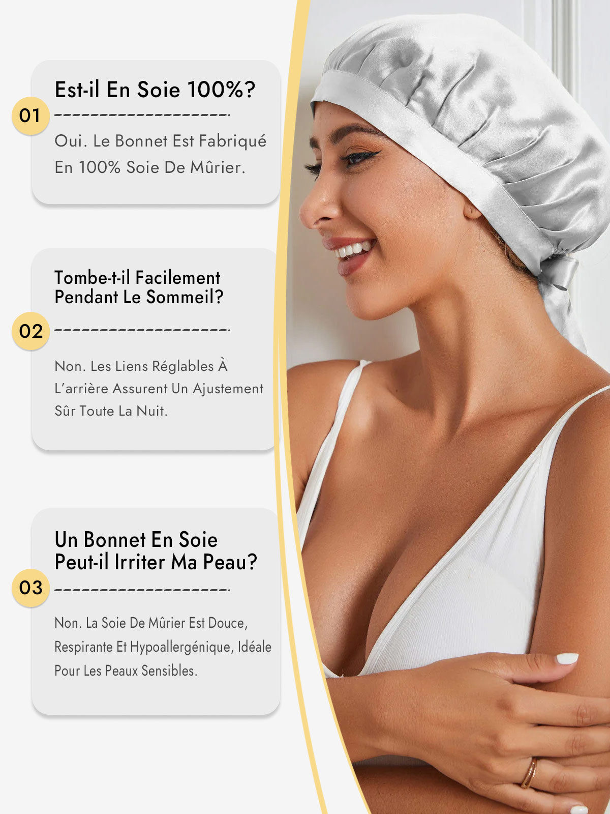 [Argent] SilkSilky-FR Bonnets de Nuit 005