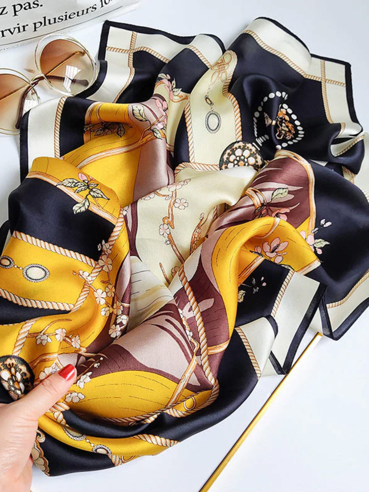 [P010] SilkSilky-FR Pure Soie Scarf 004,