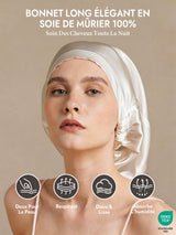 [Blanc] SilkSilky-FR Bonnets de Nuit 002