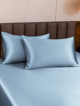 [Bleu Clair] SilkSilky-FR Taies d'Oreiller 001