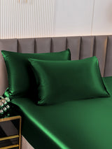[Vert Foncé] SilkSilky-FR Taies d'Oreiller 001