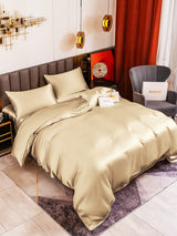 [Beige] SilkSilky-FR 19Momme Parure de Lit Soie 001