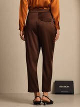 [Chocolat Noir] SilkSilky-FR 19Momme Soie Womens Pants 002