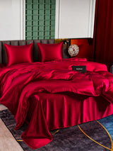 [Rouge Vineux] SilkSilky-FR Parure de Lit Soie 002