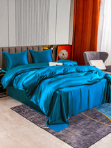 [Bleu Royal] SilkSilky-FR Parure de Lit Soie 002