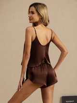 [Brun] SilkSilky-FR Spaghetti Strap Ensemble Camisole 002