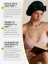 [Vert Foncé] SilkSilky-FR Bonnets de Nuit 006