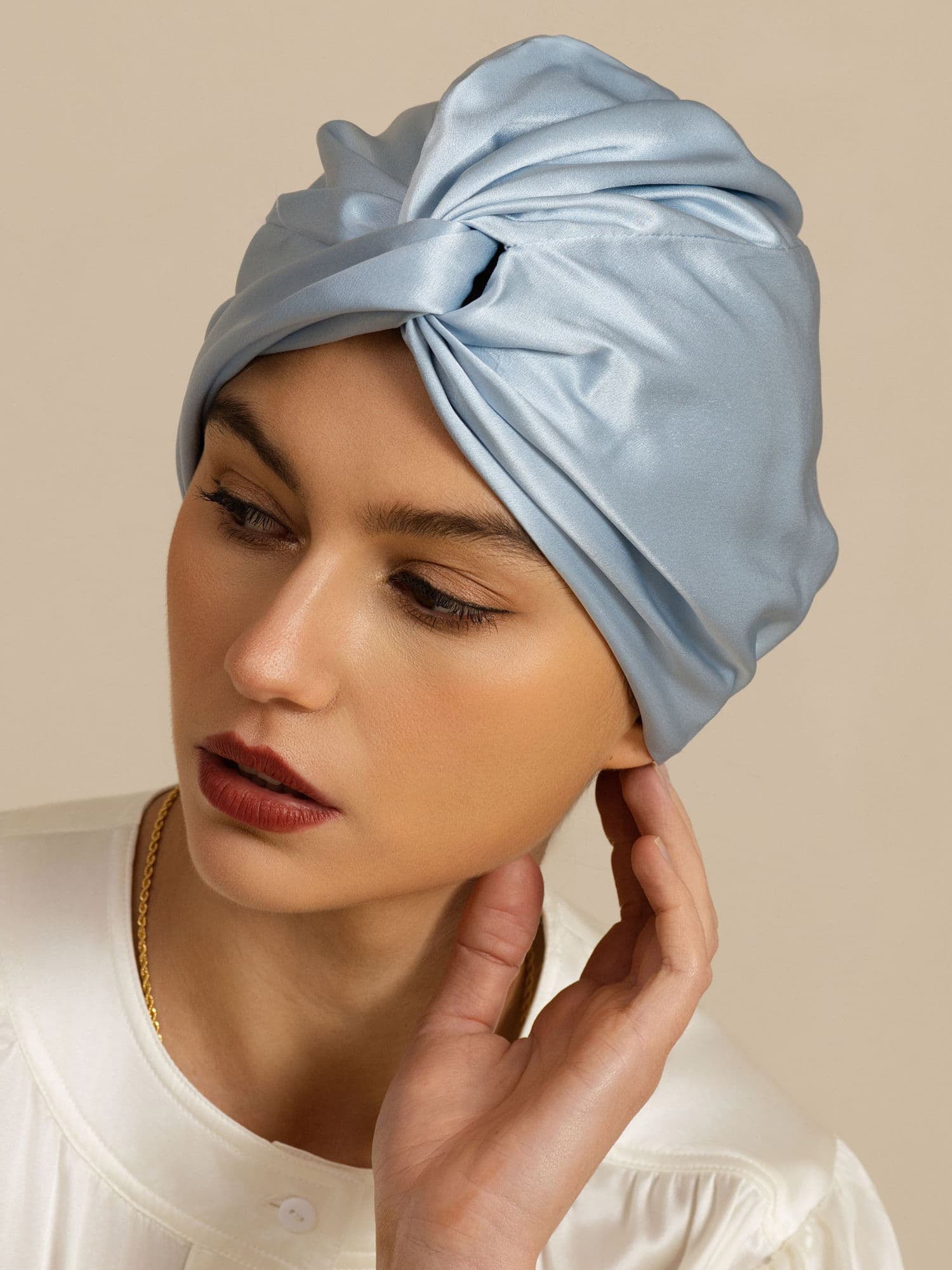 [Bleu Acier] SilkSilky-FR 22Momme Bonnets de Nuit 003