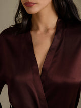 [Brun] SilkSilky-FR Long Sleeve Femme Peignoir 004