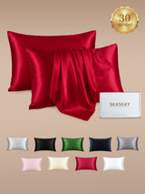 [Rouge Vineux] SilkSilky-FR 30Momme Taies d'Oreiller 001