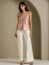 [Toscane] SilkSilky-FR Sleeveless V Neck Top À Fines Brides 005