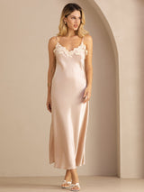 [Rose] SilkSilky-FR Sleeveless V Neck Robes 003
