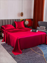[Rouge Vineux] SilkSilky-FR Parure de Lit Soie 006