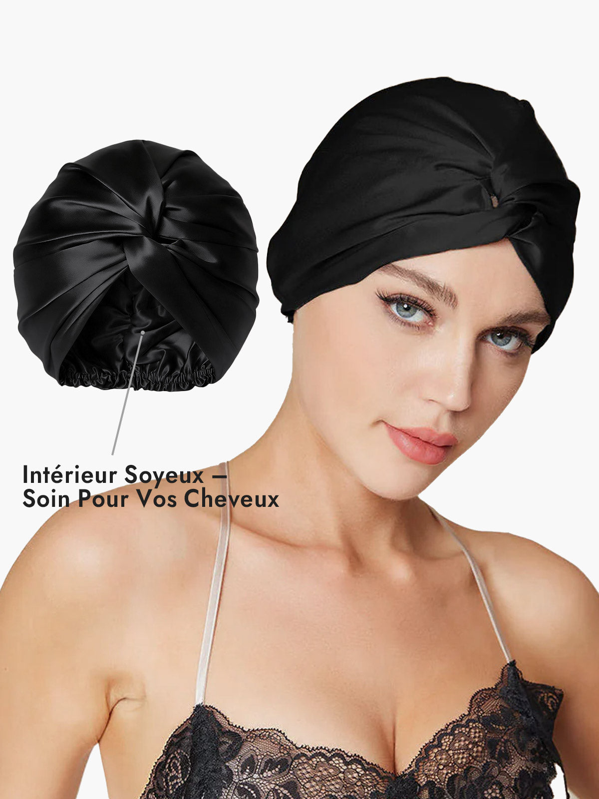 [Noir] SilkSilky-FR Bonnets de Nuit 004