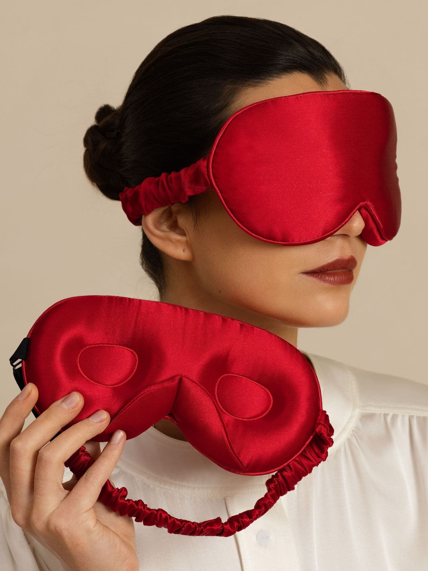 [Rouge Vineux] SilkSilky-FR 22Momme Masques pour les Yeux 001