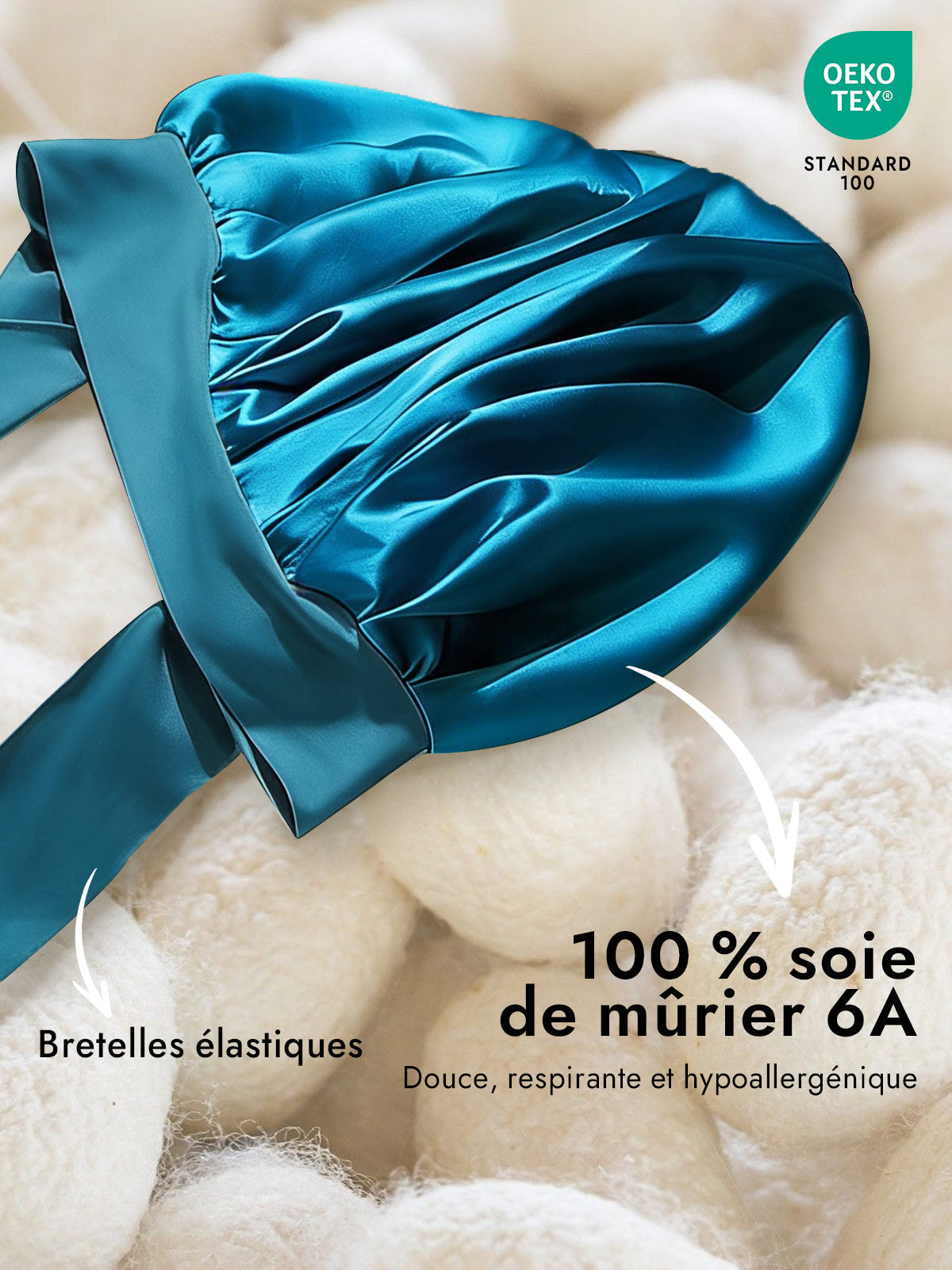 [Bleu Royal] SilkSilky-FR Soie Sleep Cap 002