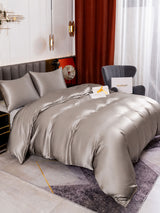 [Gris] SilkSilky-FR Parure de Lit Soie 004