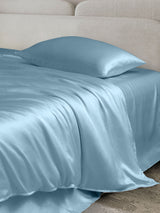 [Bleu Clair] SilkSilky-FR 19Momme Parure de Lit Soie 003