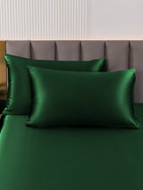 [Vert Foncé] SilkSilky-FR Taies d'Oreiller 003