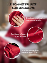 [Rouge Vineux] SilkSilky-FR 30Momme Taies d'Oreiller 002