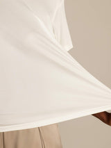 [Blanc] SilkSilky-FR Manches courtes Col Rond Femme T-Shirt 005