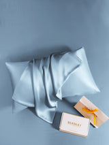 [Bleu Clair] SilkSilky-FR Taies d'Oreiller 007