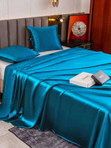 [Bleu Royal] SilkSilky-FR Parure de Lit Soie 004