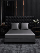 [Gris Foncé] SilkSilky-FR Parure de Lit Soie 002