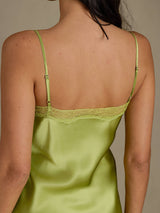 [Vert Menthe] SilkSilky-FR Sleeveless Sweetheart Neck Chemises de nuit 005
