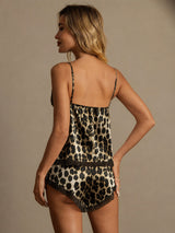 [Leopard] SilkSilky-FR Sleeveless V Neck Ensemble Camisole 002