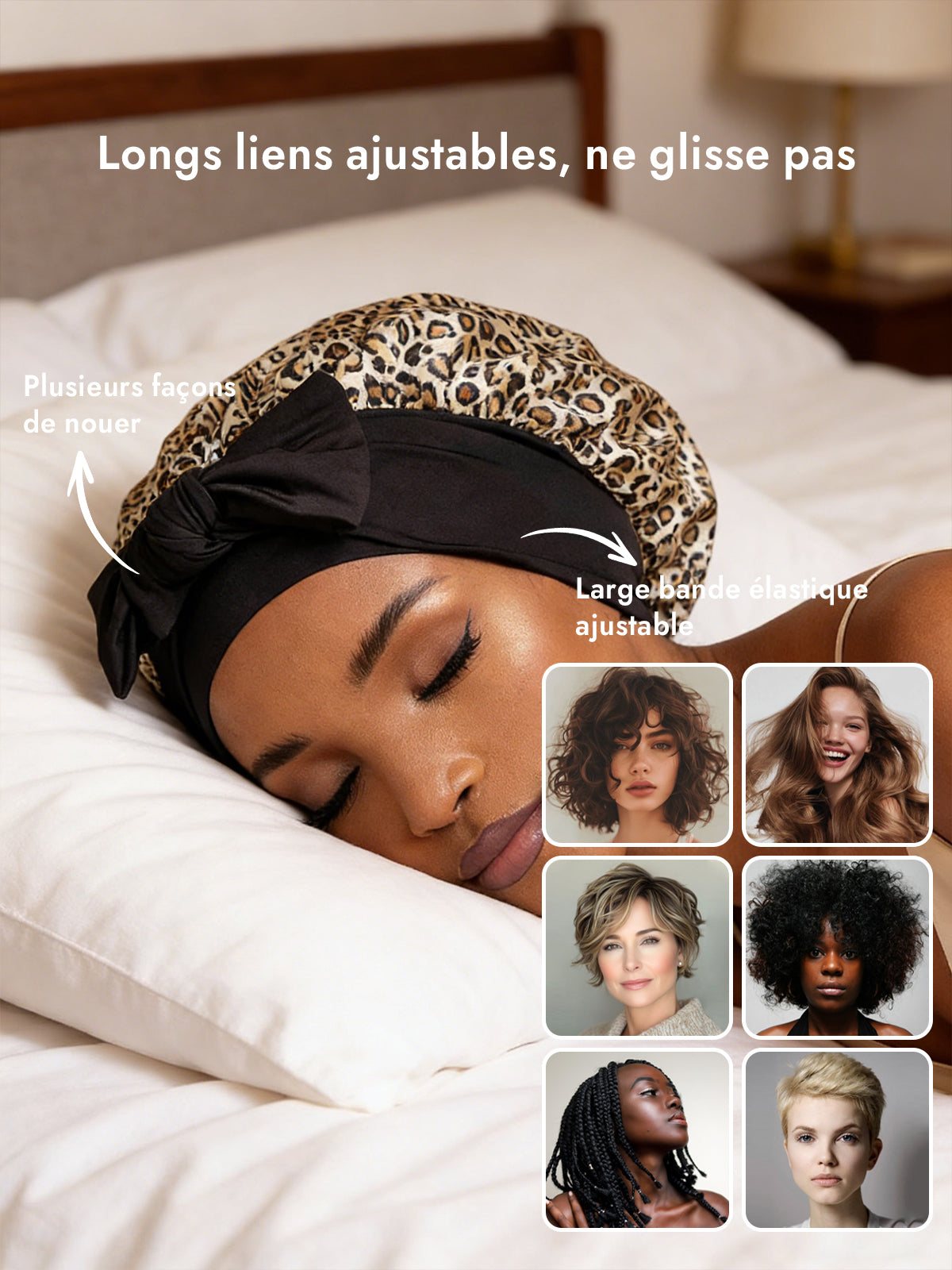 [Leopard] SilkSilky-FR Soie Sleep Cap 004