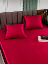 [Rouge Vineux] SilkSilky-FR Parure de Lit Soie 005