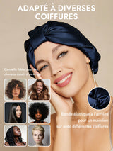 [Bleu Foncé] SilkSilky-FR Bonnets de Nuit 005
