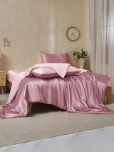 [MauvePâle+RoseClair] SilkSilky-FR 22Momme Pure Soie Bedding Set 002,