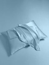 [Bleu Clair] SilkSilky-FR Parure de Lit Soie 006