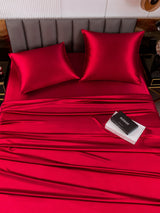[Rouge Vineux] SilkSilky-FR Parure de Lit Soie 007