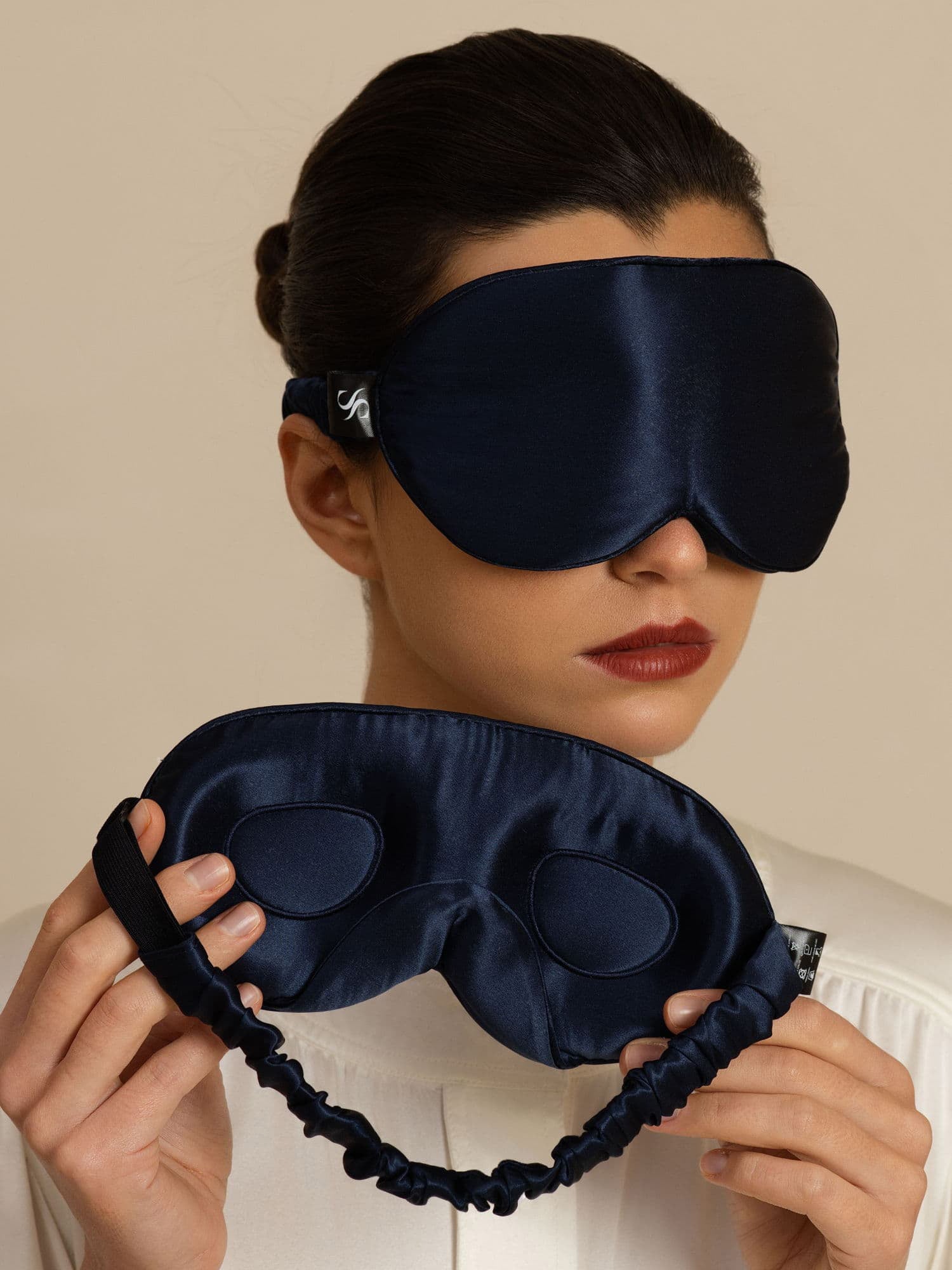 [Bleu Foncé] SilkSilky-FR 22Momme Masques pour les Yeux 002