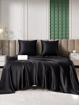 [Noir] SilkSilky-FR Parure de Lit Soie 004