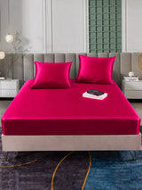 [Rouge Vineux] SilkSilky-FR Parure de Lit Soie 002