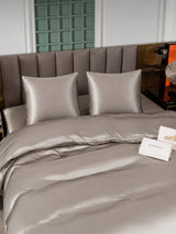 [Gris] SilkSilky-FR Parure de Lit Soie 006