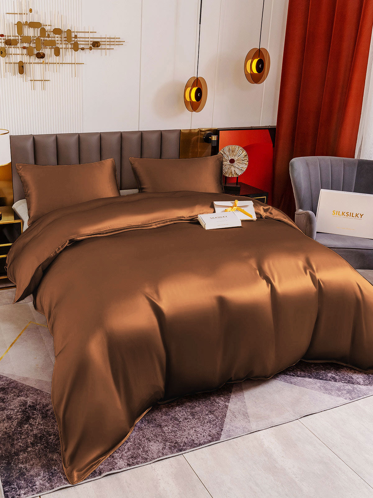 [Café] SilkSilky-FR 19Momme Bedding Set 001