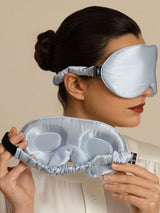 [Bleu Clair] SilkSilky-FR 22Momme Masques pour les Yeux 002
