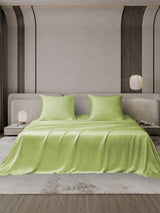 [Vert Menthe] SilkSilky-FR Parure de Lit Soie 001