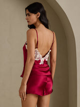 [Rouge Vineux] SilkSilky-FR Sleeveless V Neck Ensemble Camisole 002