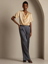 [Gris Foncé] SilkSilky-FR 19Momme Femme Pantalons 007