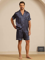 [Chaîne Marine] SilkSilky-FR Manches courtes Col Cranté Homme Pyjamas 001