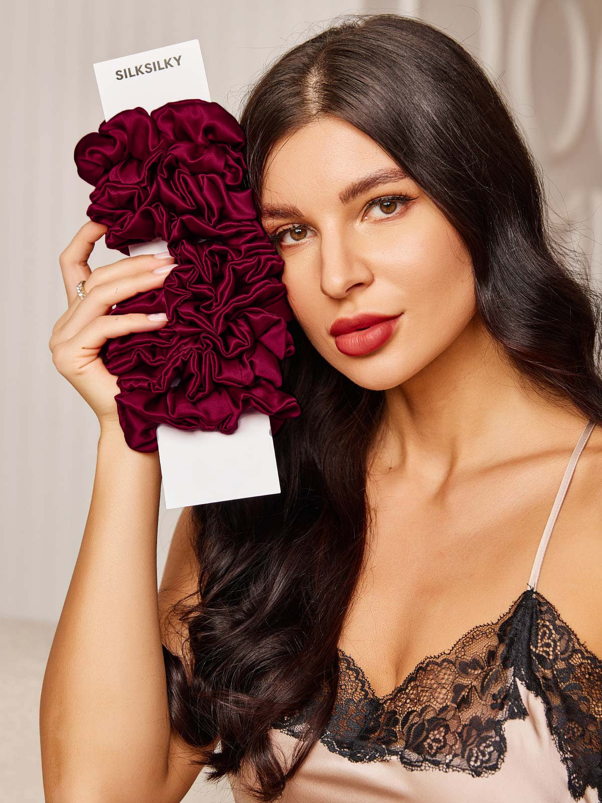 [Fuchsia] SilkSilky-FR 19Momme Pure Soie Scrunchie 001