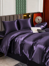 [Violet Foncé] SilkSilky-FR Parure de Lit Soie 005