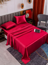 [Rouge Vineux] SilkSilky-FR Parure de Lit Soie 001